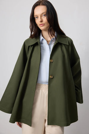 Gabardine Mini Flared Trenchcoat
