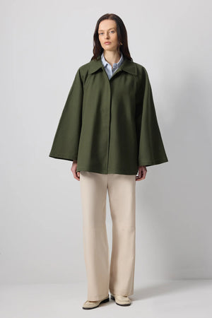 Gabardine Mini Flared Trenchcoat