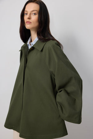 Gabardine Mini Flared Trenchcoat