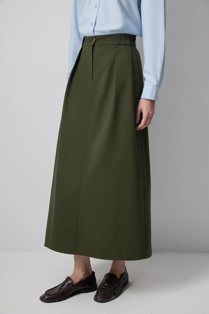Pleated Pencil Skirt