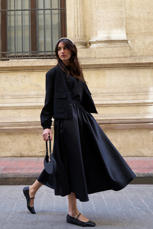 Poplin Satin Skirt